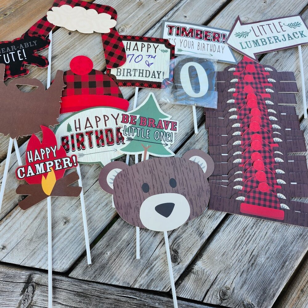 LARGE WILD BIRTHDAY DECORATION LOT BANNER Photo Props ALL AGES Outdoors Canadian - Picture 11 of 16